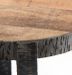 Table d'appoint ronde manguier massif clair et métal noir Pastol - Photo n°3