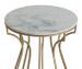 Table d'appoint ronde marbre blanc et métal doré Rench - Photo n°2