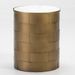 Table d'appoint ronde marbre blanc et métal doré Dorie H 50 cm - Photo n°1