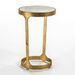 Table d'appoint ronde marbre blanc et métal doré Junie D 36 cm - Photo n°1