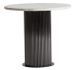 Table d'appoint ronde marbre blanc et métal noir Rivou - Photo n°1