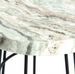 Table d'appoint ronde marbre blanc et métal noir Awa - Photo n°3