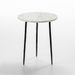 Table d'appoint ronde marbre blanc et métal noir Guaie D 38 cm - Photo n°1