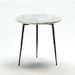 Table d'appoint ronde marbre blanc et métal noir Guaie D 40 cm - Photo n°1