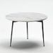 Table d'appoint ronde marbre blanc et métal noir Guaie D 50 cm 2 - Photo n°1