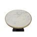 Table d'appoint ronde marbre blanc et métal noir Guaie D 50 cm - Photo n°2