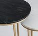 Table d'appoint ronde marbre noir et blanc et métal doré Anato - Lot de 2 - Photo n°2