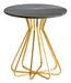 Table d'appoint ronde marbre noir et pieds métal doré Anato - Photo n°2
