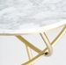 Table d'appoint ronde métal doré et plateau marbre blanc Rench - Photo n°3