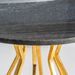 Table d'appoint ronde métal doré et plateau marbre noir Anato - Photo n°3