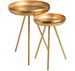 Table d'appoint ronde métal doré Orela - Lot de 2 - Photo n°1
