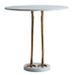 Table d'appoint ronde pierre blanc et métal doré Ducky - Photo n°1