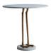 Table d'appoint ronde pierre blanc et métal doré Ducky - Photo n°2