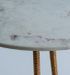 Table d'appoint ronde pierre blanc et métal doré Ducky - Photo n°3
