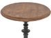 Table d'appoint ronde pin massif foncé et pied métal noir Keral - Photo n°2