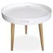 Table d'appoint ronde scandinave bois blanc et naturel Tikitiki - Photo n°1