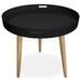 Table d'appoint ronde scandinave bois noir et naturel Tikitiki - Photo n°1