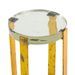 Table d'appoint ronde verre transparent et métal doré Carmen - Photo n°3