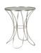 Table d'appoint ronde verre trempé et métal argenté Jora - Photo n°1