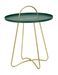 Table d’appoint ronde verte avec pieds dorés Grent - Photo n°1