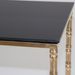 Table d'appoint verre noir et pieds métal doré Zelli - Lot de 3 - Photo n°2