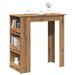 Table de bar avec étagère de rangement chêne artisanal - Photo n°1