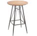 Table de bar bistro bois massif clair et pieds métal noir Mera H 99 cm - Photo n°1