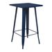 Table de bar carrée acier brillant bleu foncé Kontoir 60 cm - Photo n°1