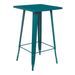 Table de bar carrée acier brillant bleu turquoise Kontoir 60 cm - Photo n°1