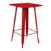 Table de bar carrée acier brillant rouge Kontoir 60 cm - Photo n°1