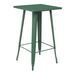 Table de bar carrée acier brillant vert platane Kontoir 60 cm - Photo n°1