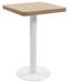 Table de bar carrée bois clair et pied métal blanc Kalas 50 cm - Photo n°1