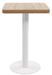 Table de bar carrée bois clair et pied métal blanc Kalas 50 cm - Photo n°2