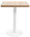 Table de bar carrée bois clair et pied métal blanc Kalas 60 cm - Photo n°2