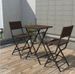 Table de bar carrée et 2 chaises de jardin résine tressée marron Klark - Photo n°2