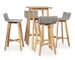 Table de bar carrée et 4 chaises de jardin acacia massif clair et résine tressée gris Vidot - Photo n°1