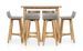 Table de bar et 6 chaises de jardin acacia massif clair et résine tressée gris Vidot - Photo n°3