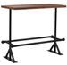 Table de bar industriel bois massif foncé et pieds acier noir Vauk 120 - Photo n°1