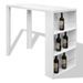 Table de bar MDF avec casier à bouteilles Blanc haut brillance - Photo n°1
