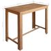 Table de bar rectangulaire bois d'acacia massif et 4 tabourets naturel Zeni - Photo n°5