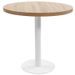 Table de bar ronde bois clair et pieds métal blanc Beth D 80 cm - Photo n°1