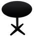 Table de bar ronde bois noir et pieds acier noir Cooky 60 cm - Photo n°2