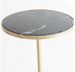 Table de bar ronde marbre noir et métal doré Anato - Photo n°2