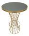 Table de bar ronde métal doré design tressé Tal - Photo n°1