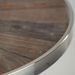 Table de bar ronde pin massif foncé et métal argenté Fibie - Photo n°3
