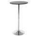 Table de bar ronde VIZO Ø60 cm – Plateau bois & pied chromé - Photo n°1