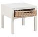 Table de chevet + 1 panier bois massif blanc Bilade L 50 cm - Photo n°2