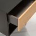 Table de chevet 1 tiroir 1 niche bois clair et noir Deuxi - Photo n°4