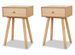 Table de chevet 1 tiroir bois beige et pieds pin massif clair Tonay - Lot de 2 - Photo n°1