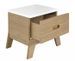 Table de chevet 1 tiroir bois blanc et chêne clair Archipel - Photo n°4